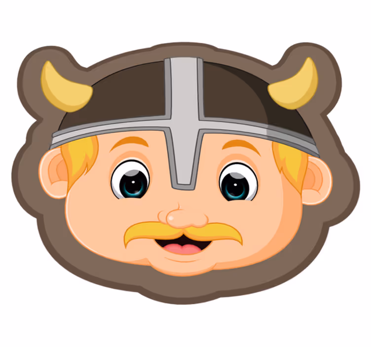 Sjovt viking med hjelm etnisk tæppe - TenStickers