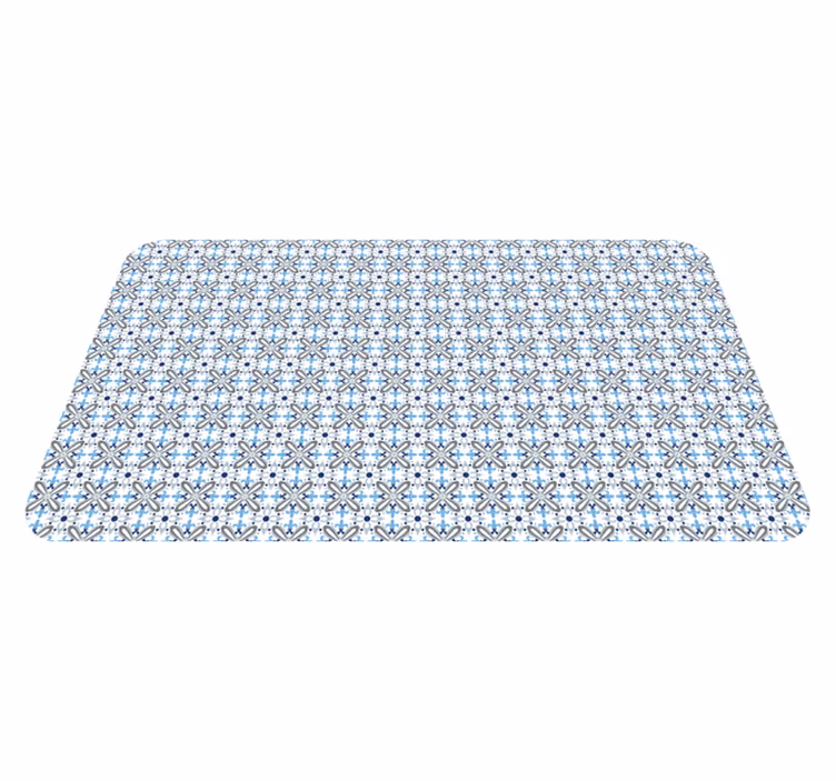 Grå og blå fliser patchwork flise tæppe - TenStickers