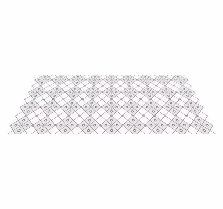 Grå geometri vinyl tæppe med fliseeffekt - TenStickers