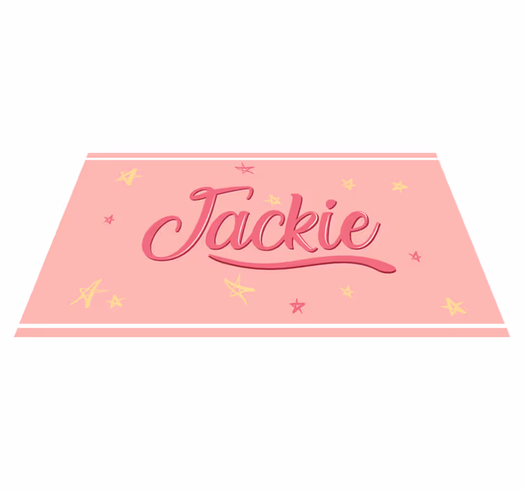 Lyserødt navn med stjerner vinyl tæppe til teenagere - TenStickers