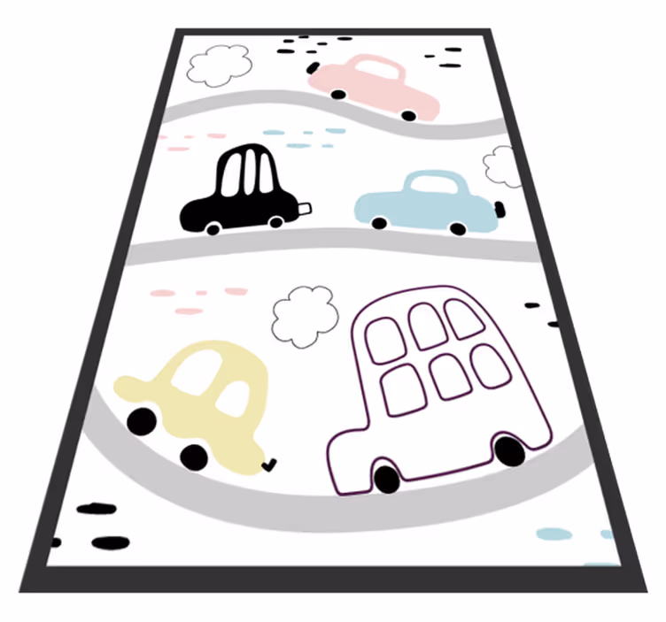 Børnebiler og veje børn vinyltæppe - TenStickers