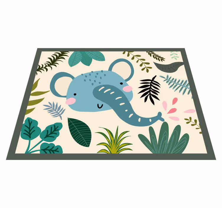 Elefantillustration vinyltæpper til babyværelse - TenStickers