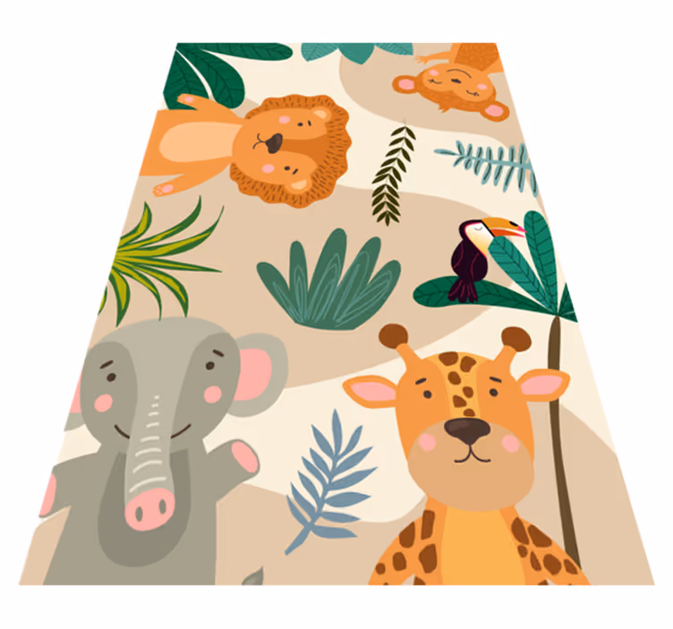 Børn nordisk jungle dyr børn vinyl tæppe - TenStickers