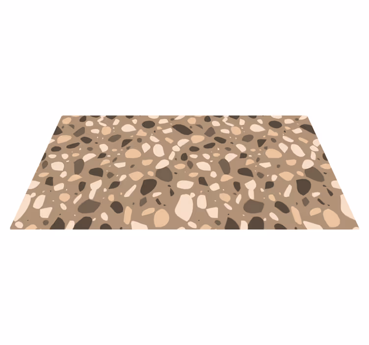 Brun klassisk terrazzo tekstur tæppe - TenStickers