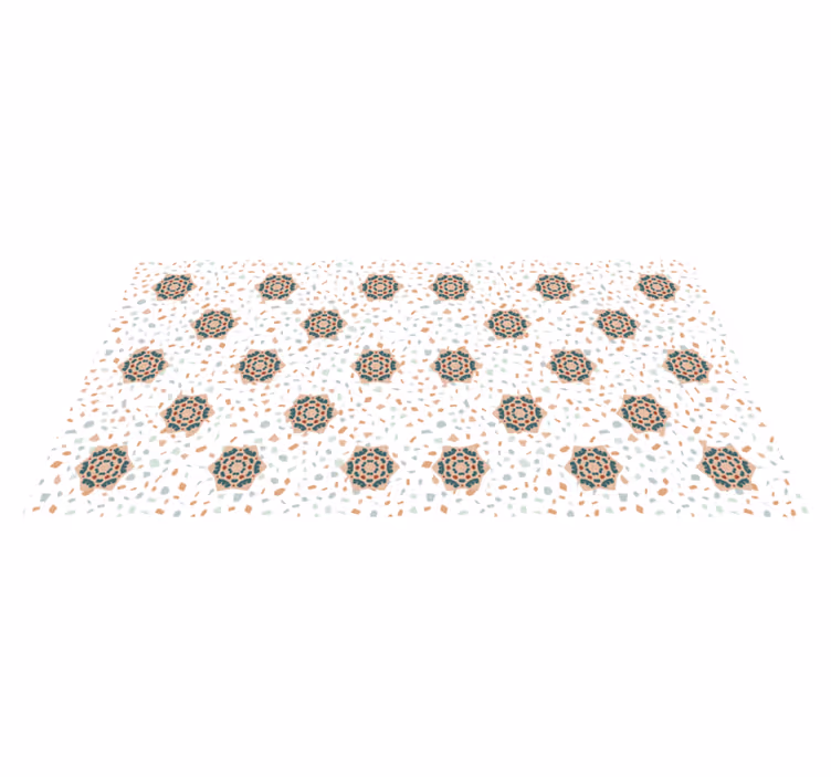 Terrazzo med blomster tekstur tæppe - TenStickers
