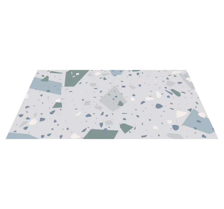 Blå og hvid terrazzo tekstur tæppe - TenStickers
