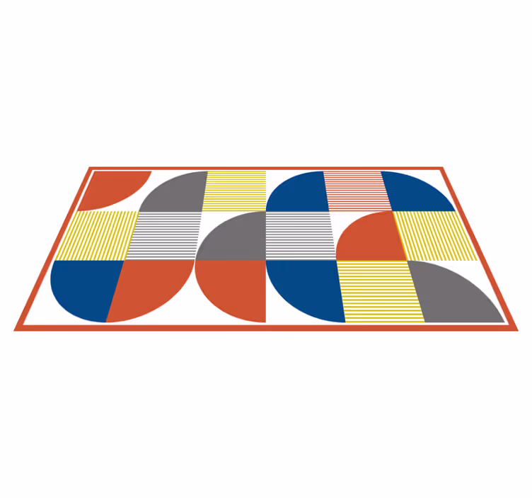 Levende abstrakte figurer geometriske vinyl tæppe - TenStickers