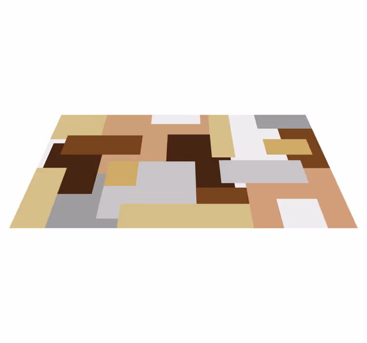 Nordisk beige firkanter nordisk vinyltæppe - TenStickers