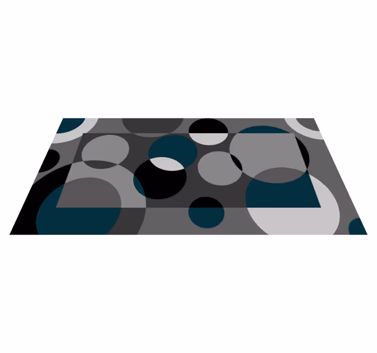 Cirkulært gråt mønster vinyl tæppe til stuen - TenStickers
