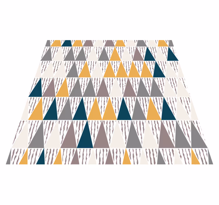 Geometriske vinyl tæppe med trekantede farvesegmenter - TenStickers