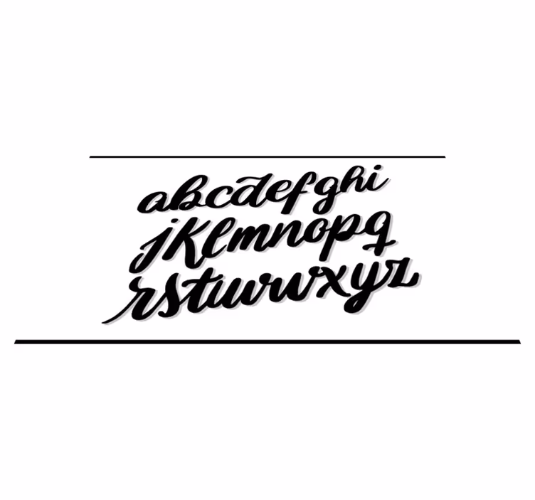 Sorte og hvide bogstaver alfabetet vinyl tæppe - TenStickers