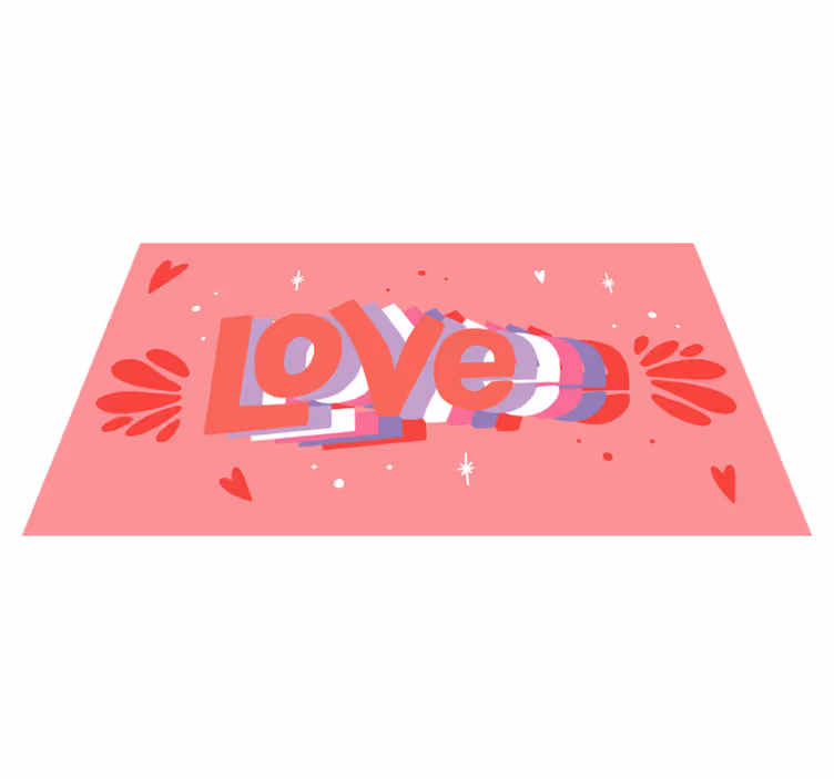 Groovy kærlighedsbrev vinyl tæppe med sætninger - TenStickers