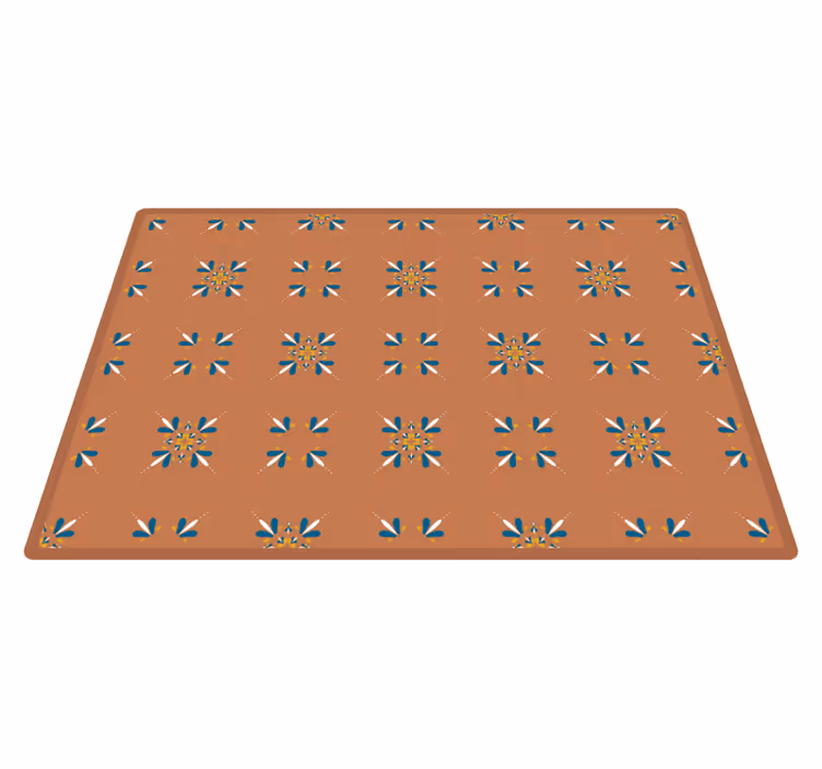Terracotta fliser med blå mønster fliser tæppe - TenStickers
