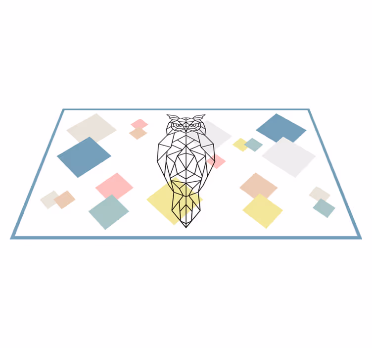Origami ugle form moderne vinyl tæppe - TenStickers