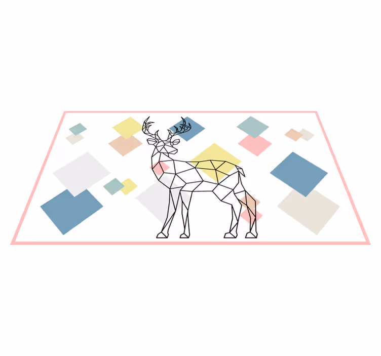 Polygonal hjort vinyltæpper med dyr - TenStickers