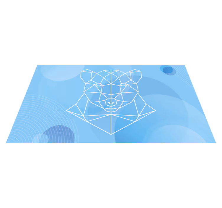 Geometrisk bjørnekontur vinyltæpper med dyr - TenStickers