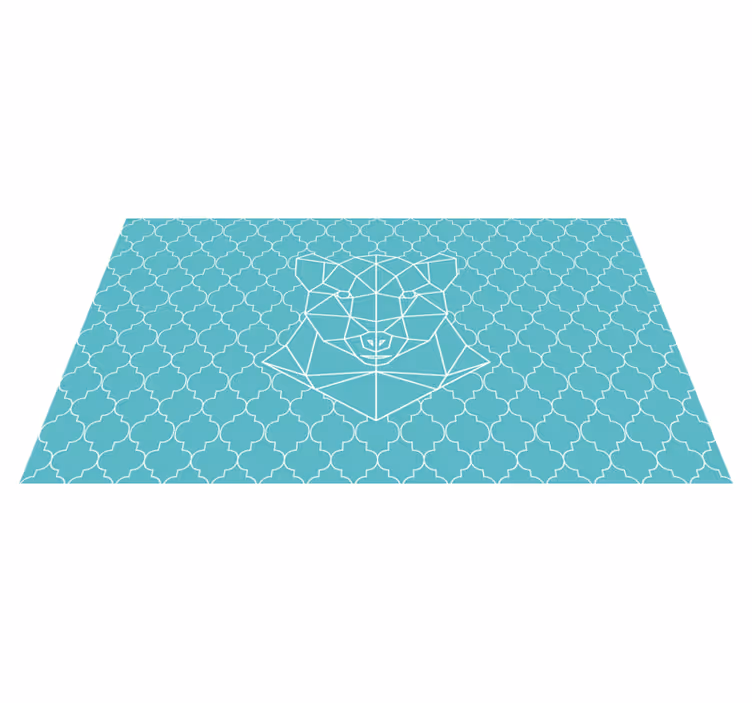 Geometrisk bjørnedesign vinyltæpper med dyr - TenStickers