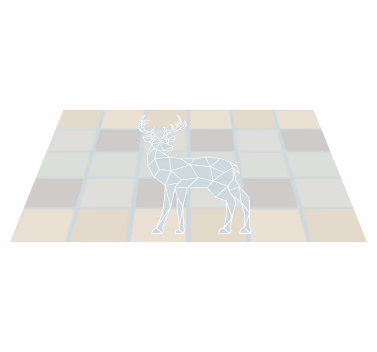 Origami hjortemotiv vinyltæpper med dyr - TenStickers