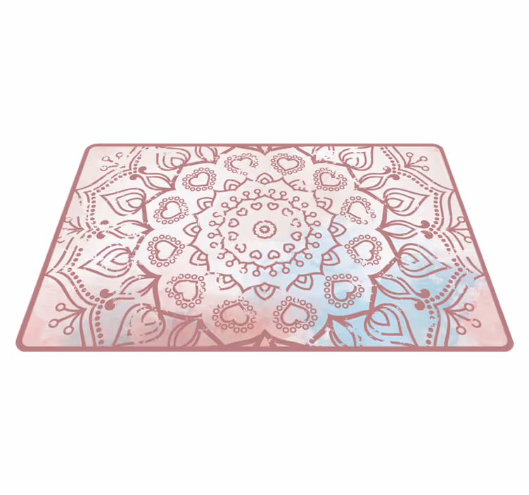 Delikat lilla design mandala vinyl tæppe - TenStickers