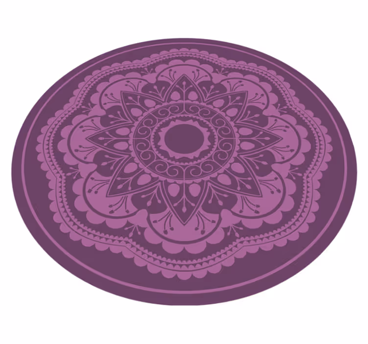 Lilla cirkulært design mandala vinyl tæppe - TenStickers