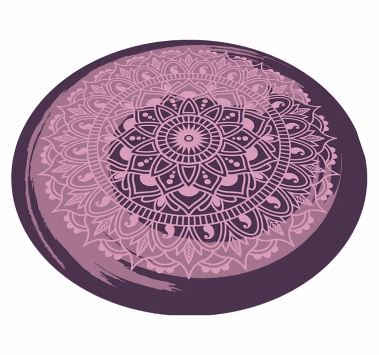 Udførligt lyserødt motiv mandala vinyl tæppe - TenStickers