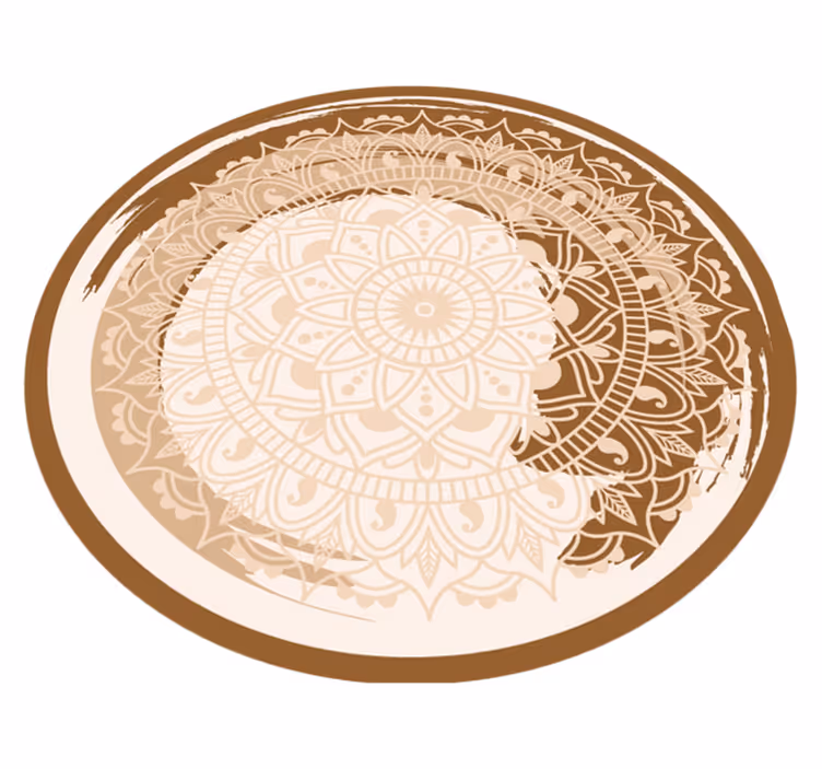 Naturligt afvasket mandala vinyl tæppe - TenStickers