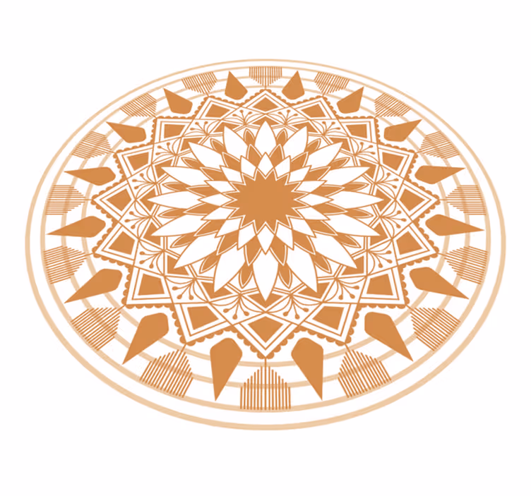 Kompleks geometrisk arrangement mandala vinyl tæppe - TenStickers