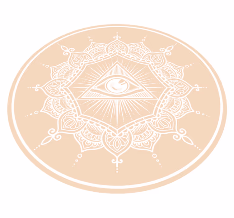 Altseende beige øje mandala vinyl tæppe - TenStickers