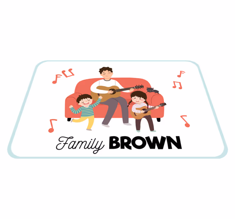 Musikalsk familienavn vinyltæppe til entre - TenStickers