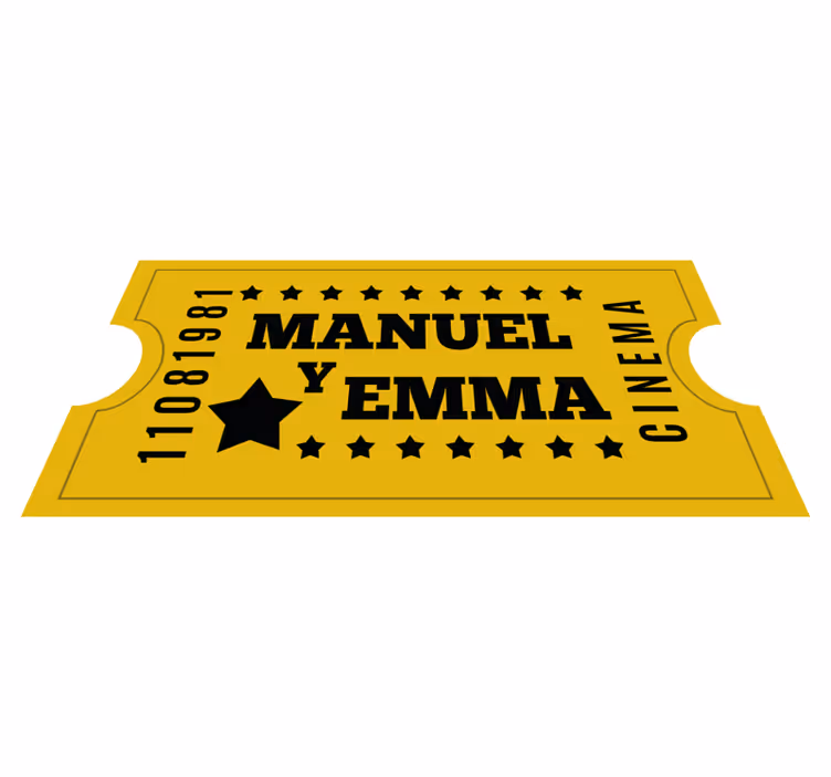Retro billet biograf personlig dækkeservietter - TenStickers