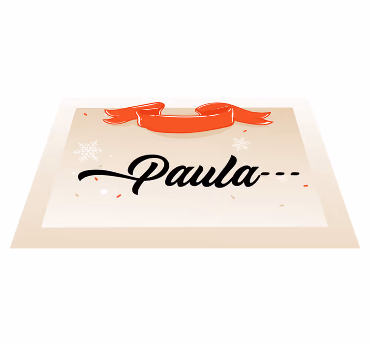 Beige design brugerdefineret navn jule vinyltæppe - TenStickers