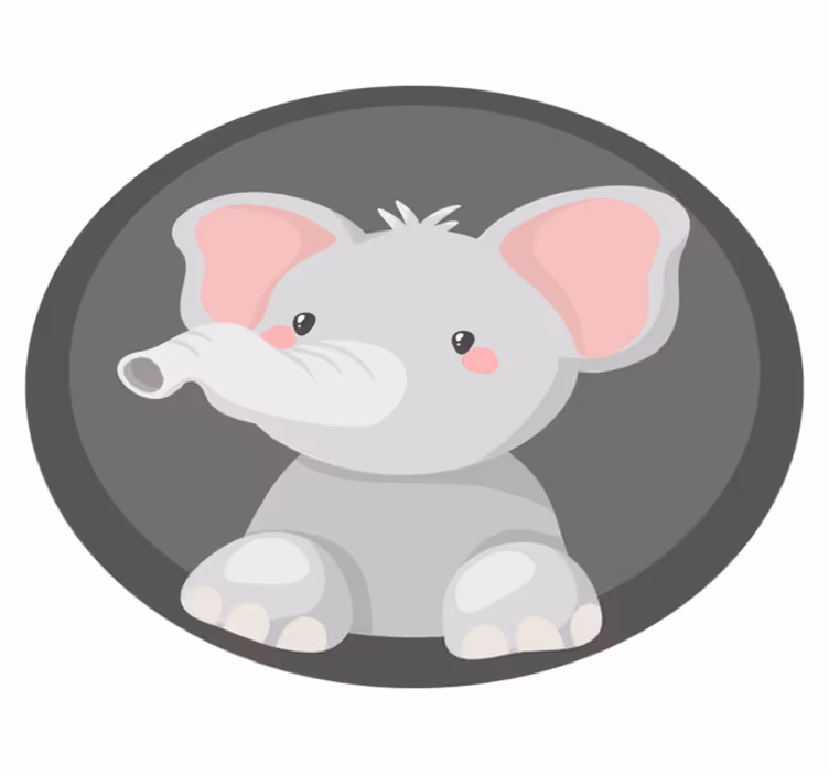 Nordisk grå elefant baby legemåtte - TenStickers