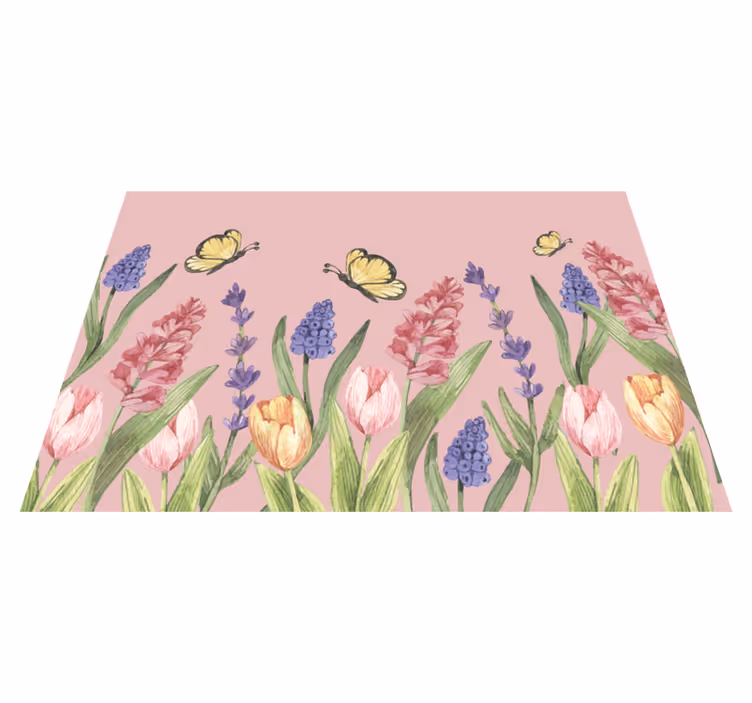 Botanisk have-emblem Blomster og planter vinyltæppe - TenStickers