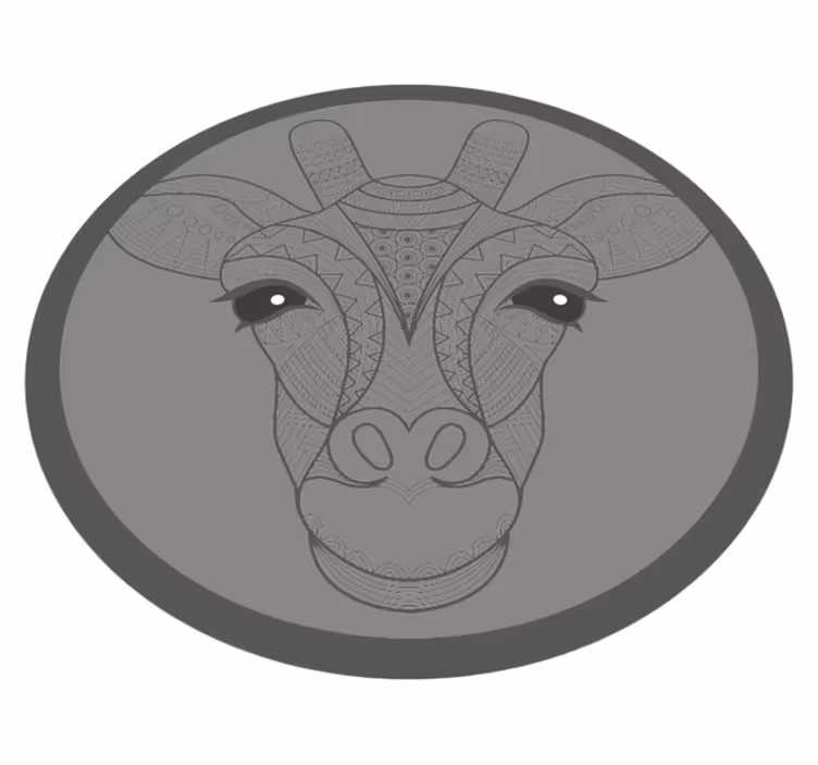 Grå girafdesign vinyltæpper med dyr - TenStickers