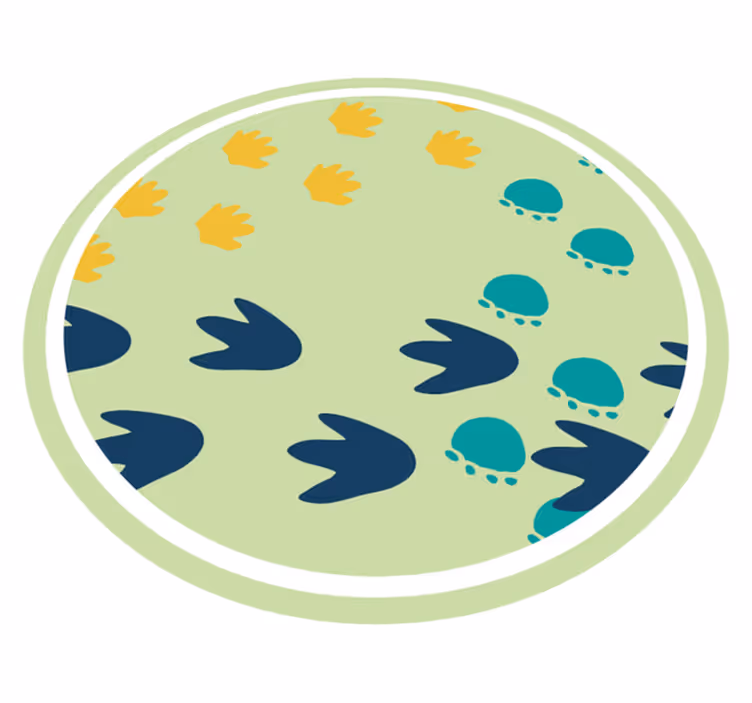 Design af dinosaurfodspor vinyl tæppe - TenStickers