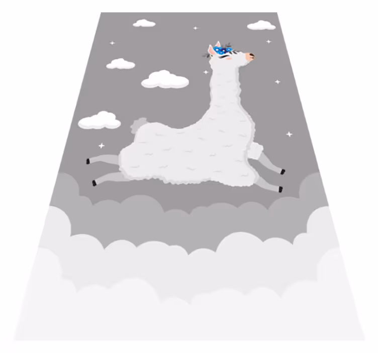 Livlig lama-fantasi tæppe til børneværelse - TenStickers