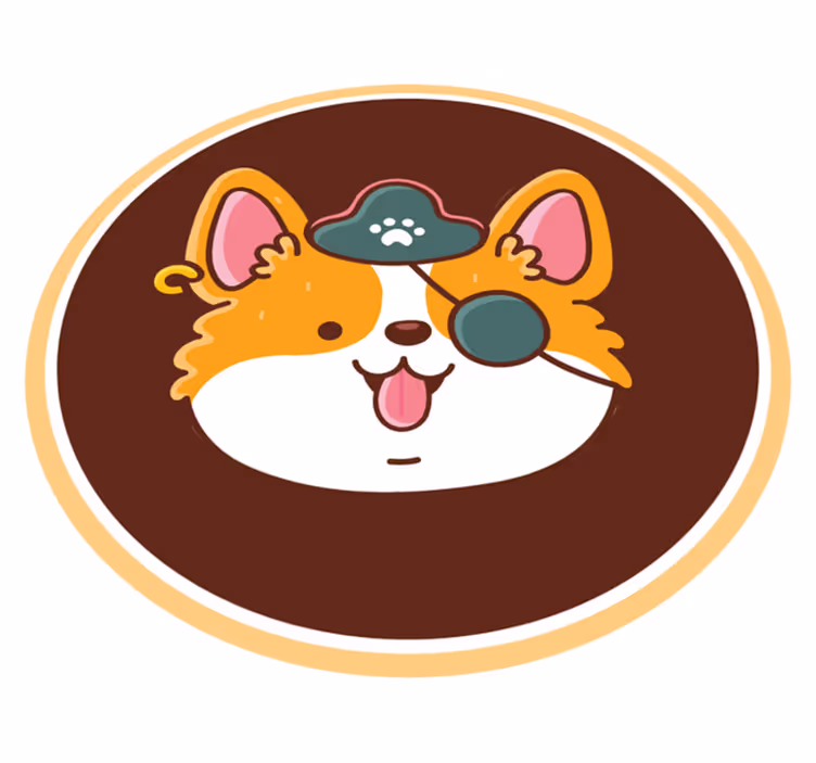 Corgi kaptajn emblem moderne vinyl tæppe - TenStickers