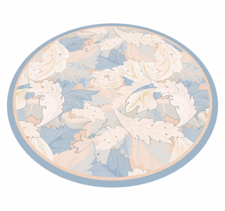 Blødt bladmønster Blomster og planter vinyltæppe - TenStickers