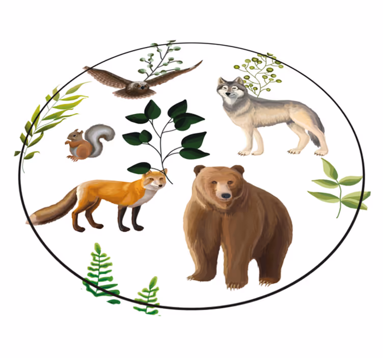Flere dyr design dyre tæppe - TenStickers
