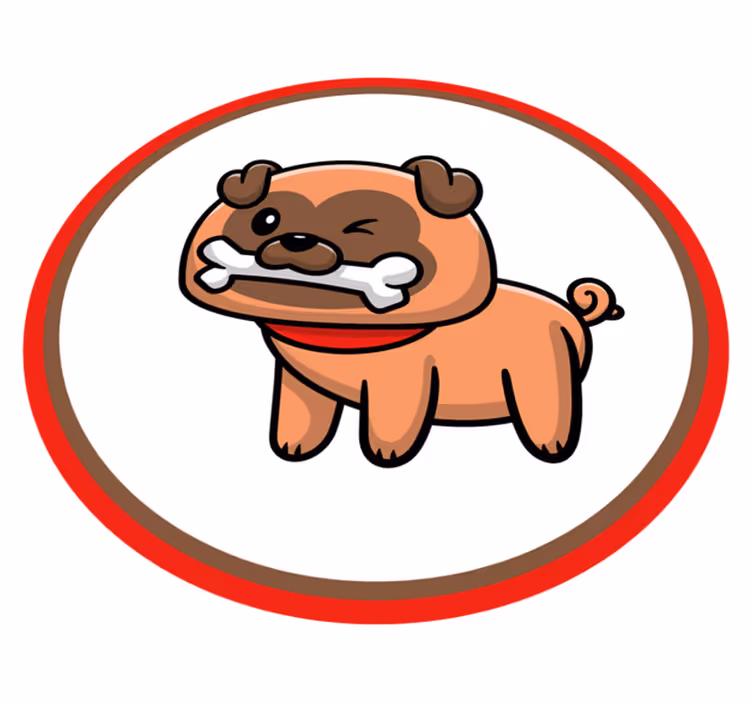 Sød hund på en hvid baggrund dyretæppe - TenStickers
