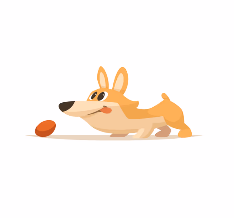 Legesyg corgi jagt vinyl tæppe - TenStickers