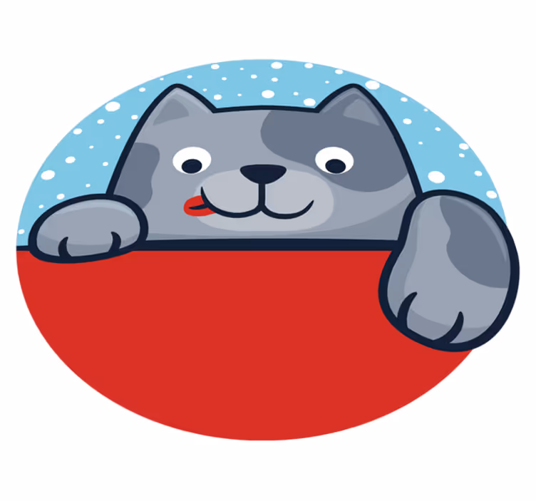 Charmerende kat illustration vinyltæpper med dyr - TenStickers