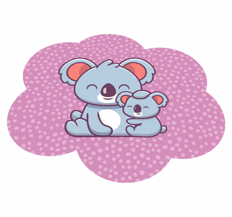 Glad mor datter koalaer dyretæppe - TenStickers