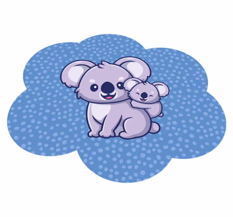 Glad far og søn koala dyretæppe - TenStickers