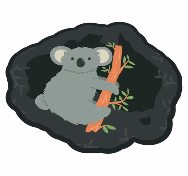 Koala køler på et kvist dyretæppe - TenStickers