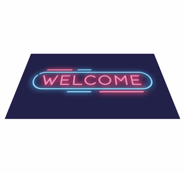 Velkommen neonskilt vinyltæppe til entre - TenStickers