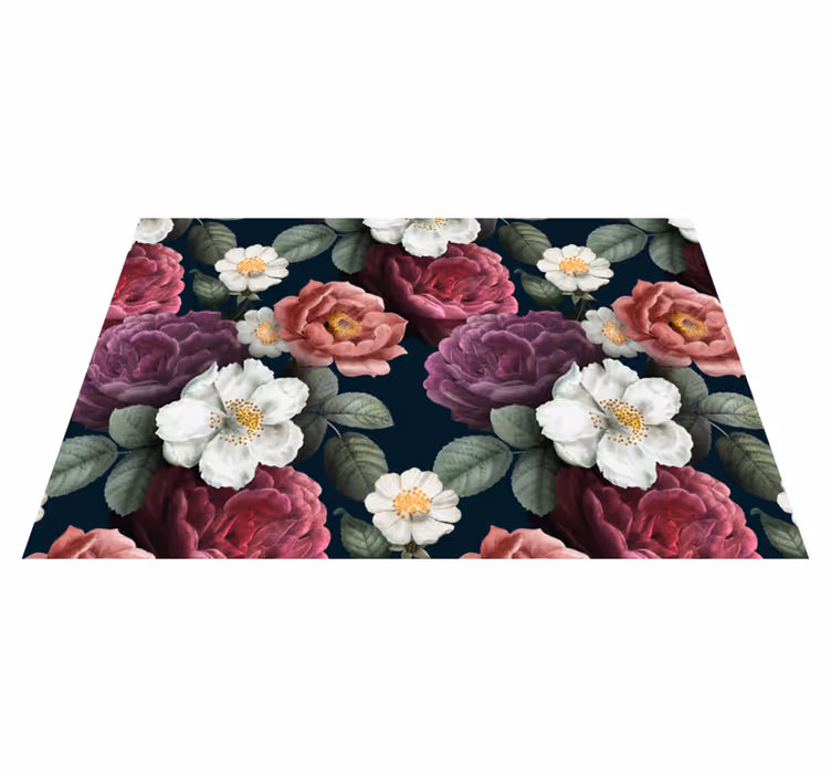 Botanisk chic sofistikering Blomster og planter vinyltæppe - TenStickers