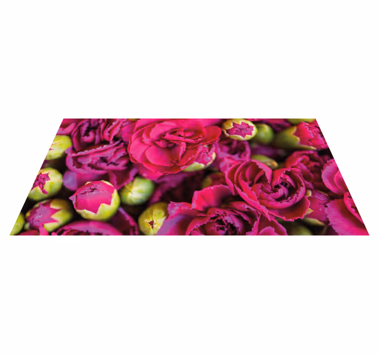 Blomster og planter vinyltæppe med sprudlende blomster - TenStickers