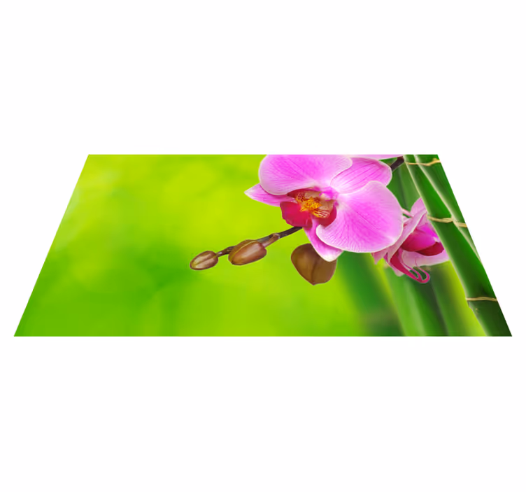 Orkideblomstrende glæde Blomster og planter vinyltæppe - TenStickers