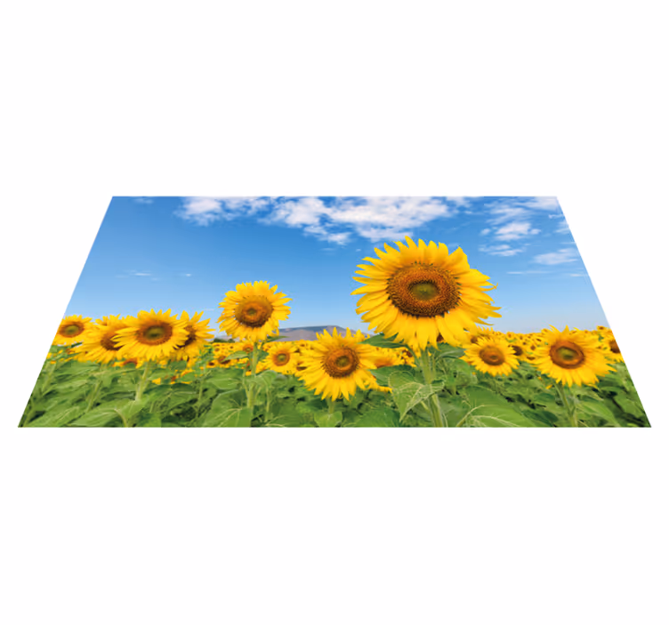 Sol blomst felt blomstermotiver vinyl tæppe - TenStickers